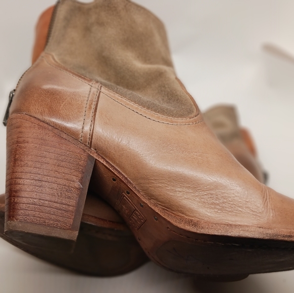 Frye Brown Tessa Short Suede Zippered Bootie - Picture 14 of 15